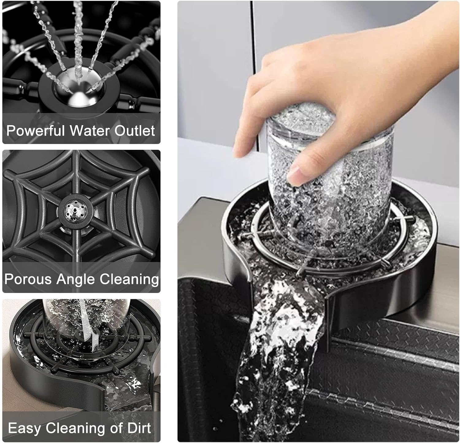 Kitchen Sink 304 Stainless Steel Undermount Sink Drop in Single Bowl Kitchen Sinks, With Pull Down Sprayhead Faucet, With Pressurized Cup Washer and Two Waterfalls (31.5 x 18.1 inch)