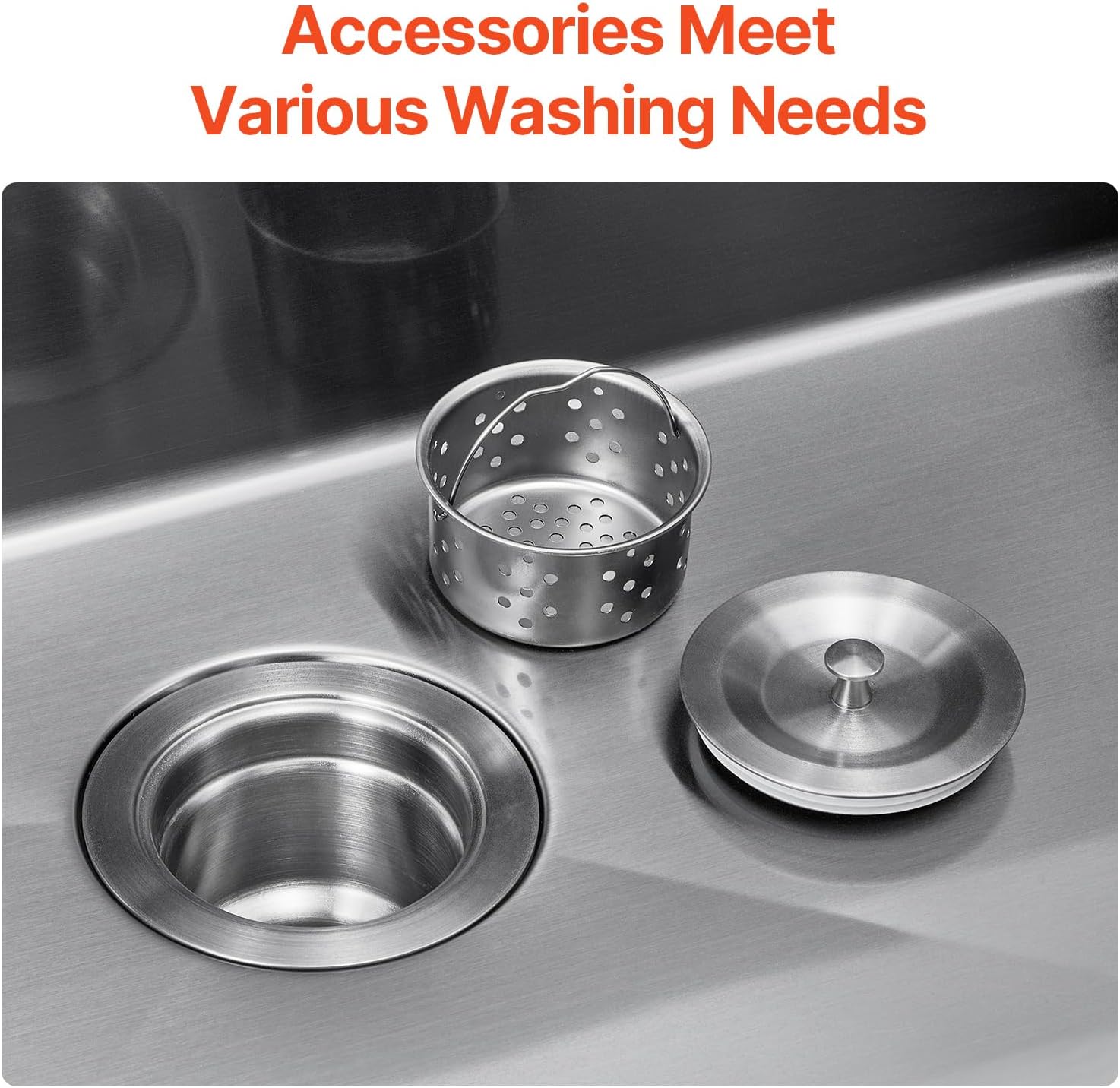 VEVOR 33 inch Kitchen Sink Workstation, 304 Stainless Steel Top Mount Sinks, Drop-In Single Bowl Farmhouse Basin with Accessories, Household Dishwasher Sinks for RV, Prep Kitchen, and Bar (Black)