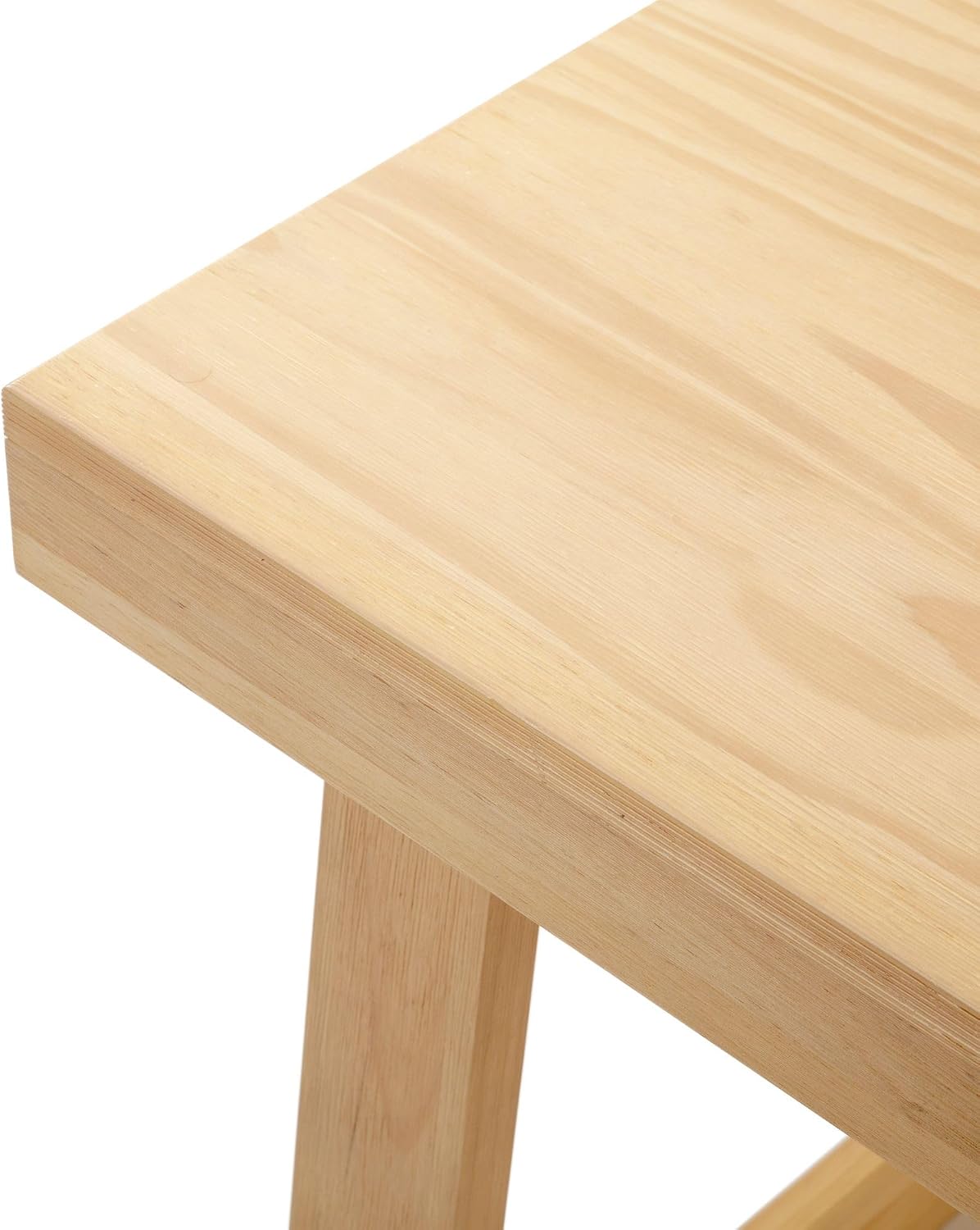 Plank+Beam Classic Rectangular Side Table, 25', Slim Side Table for Living Room, Narrow Nightstand for Small Spaces, Wood End Table for Bedroom, Blonde Wirebrush