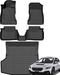 Jenofa-Car Floor Mats & Cargo Liner for Subaru WRX 2022-2025 All Weather Mats Set Custom Fit Car Mat for WRX Full Set Waterproof Durable Floor Liners for WRX Accessories Black 2025