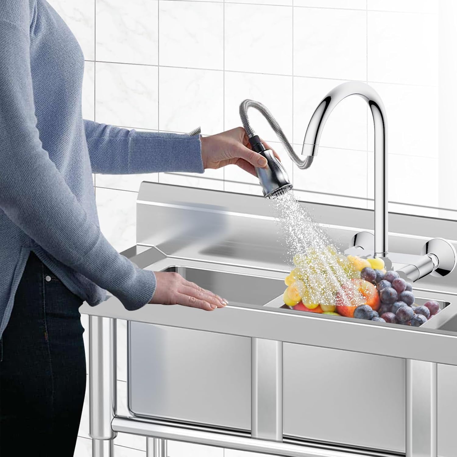 Stainless Steel Kitchen basin – 2.0 Series, Durable & Corrosion Resistant, Single/Triple Bowl, Easy-to-Clean, Compact – For Home, Restaurant, Bar, Laundry, Food Truck