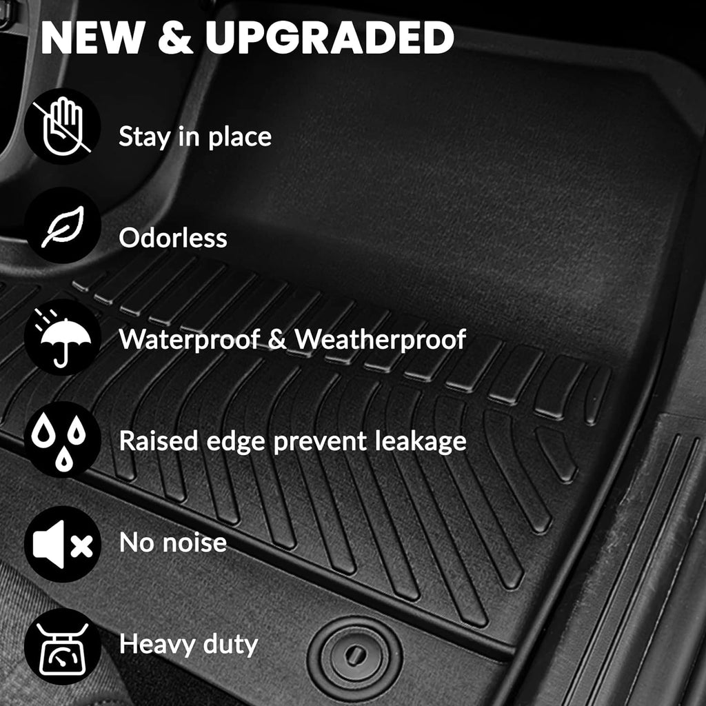 AUXKO All Weather Floor Mats Cargo Mat Rear Back Seat Protector Fits for Kia Sorento Gasoline 2021-2025 2026 TPE Liner Sorento Gasoline Accessoires Odorless Anti-Slip Black