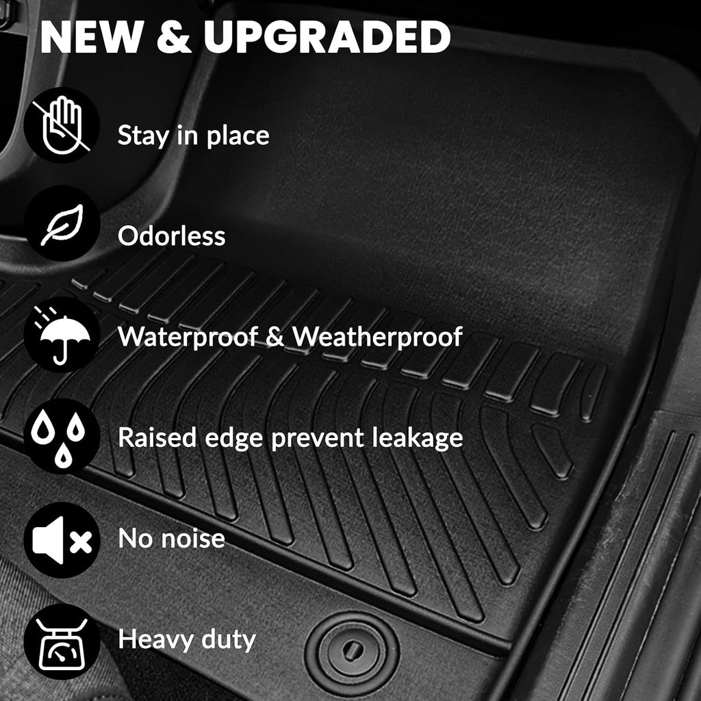 Auxko All Weather Floor Mats Cargo Mat Fit for Kia NIRO EV 2023 2024 2025 2026 TPE Liners NIRO EV Accessories Odorless Anti-Slip Floor Mats Cargo Mat Black