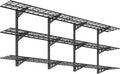 FLEXIMOUNTS 2 Pack 3-Tier 1x4ft Garage Storage Wall Shelving, 12x48inch per Shelf Height Adjustable Floating Shelves, Heavy Duty Wall Mounted Shelve, 1200lbs Weight Capacity, Black, Classic Series
