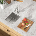 12' Undermount Bar Sink, 16 Gauge Stainless Steel Workstation Prep Sink with Cutting Board & Drain Strainer, Small Single Bowl Wet Bar Sinks for RV, Kitchen Island, Brushed Nickel #TLU-0018