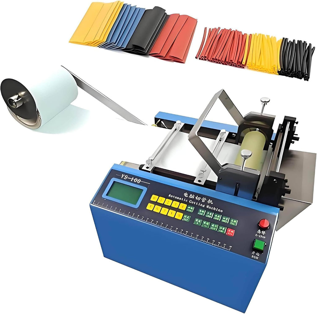 Auto PVC Heat-Shrink Tube Cable Pipe Cutter Cutting Machine, 250W Electric Plastic Tube Cutting Machine, Cut Width 100mm, for PVC/Hose/Cable