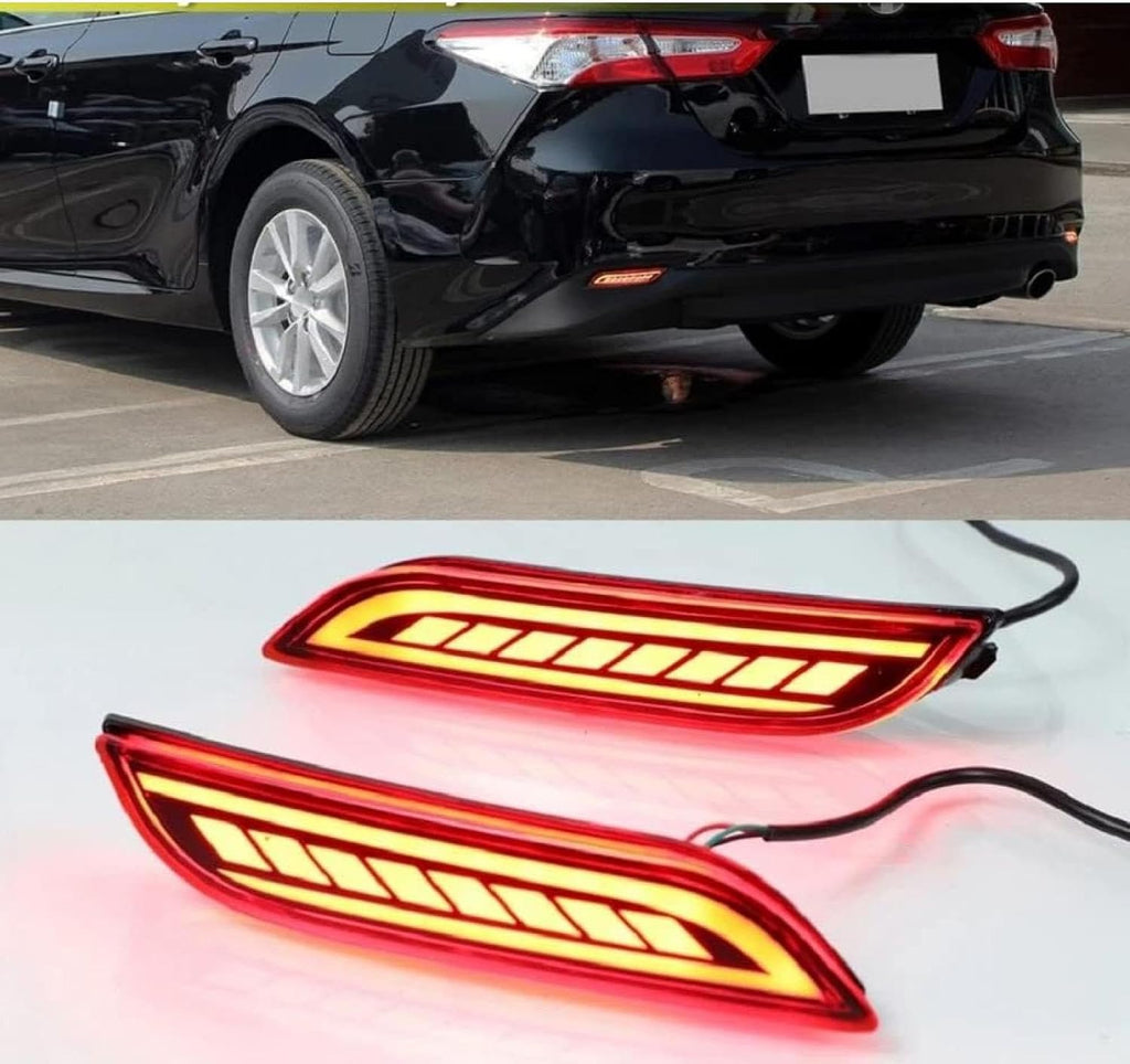 Fog Lights lights 2Pcs Rear Bumper Reflector Light For Camry 2018 2019 Red Taillight Car Brake Parking Indicator Fog Lamp 12V