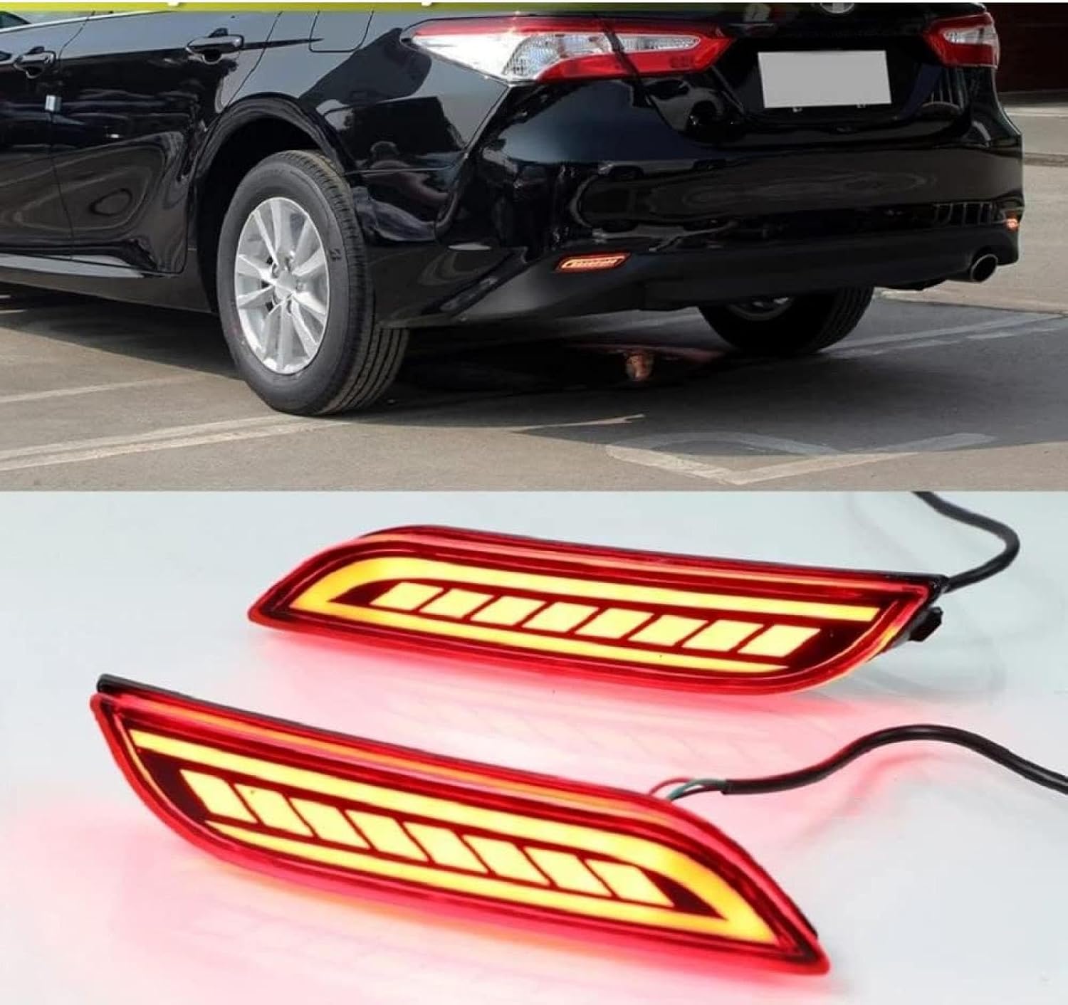 Fog Lights lights 2Pcs Rear Bumper Reflector Light For Camry 2018 2019 Red Taillight Car Brake Parking Indicator Fog Lamp 12V