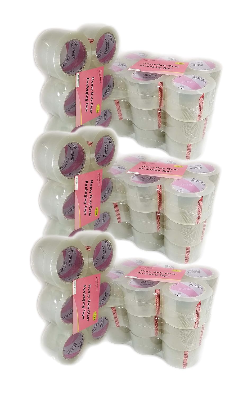 iMBAPrice 3-Inches Wide Shipping Tape - 3 Boxes of Premium (24 Roll of 110 Yards) 36x330 Feet Long 3' Wide Ultra Clear Shipping Packaging Tape (Total 72-Rolls)