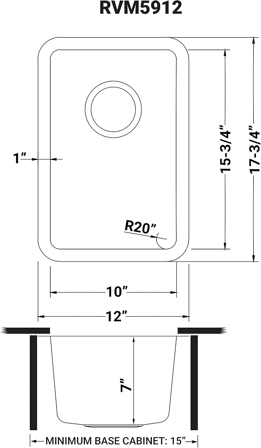 Ruvati 12-inch Undermount Bar Prep Kitchen Sink - 16 Gauge Stainless Steel kitchen Sink Single Bowl with Brushed Finish hides scratches, Easy-to-Clean Undermount Sinks - RVM5912
