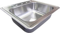 25-inch Stainless Steel Topmount 4-hole Drop-In Single Bowl 8-inch Deep Kitchen Sink