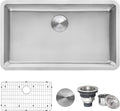 Ruvati 27-inch Undermount Kitchen Sink - 16 Gauge Stainless Steel kitchen Sink Single Bowl with Brushed Finish hides scratches, Easy-to-Clean Undermount Sinks - RVM5927
