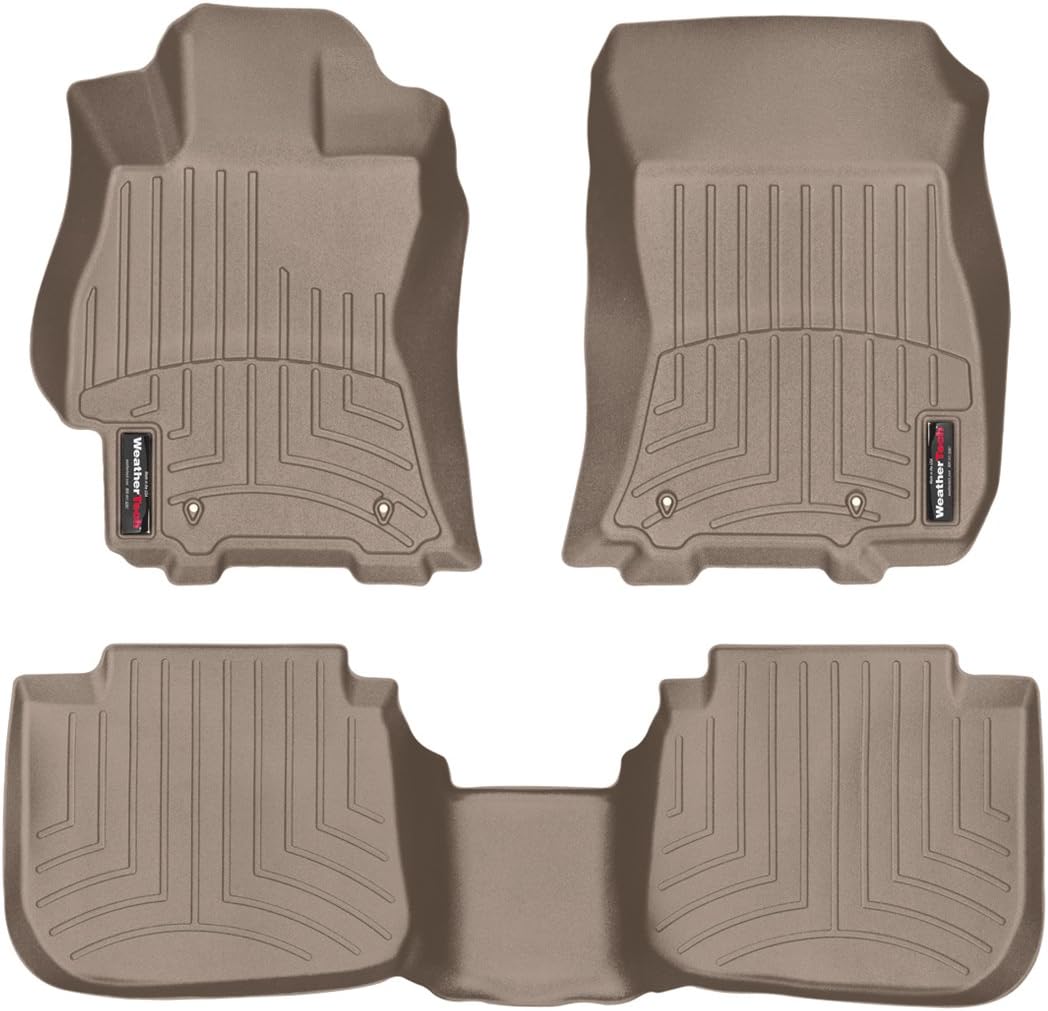 WeatherTech Custom Fit FloorLiners for Subaru Outback, Legacy, 1st & 2nd Row (45708-1-2), Tan