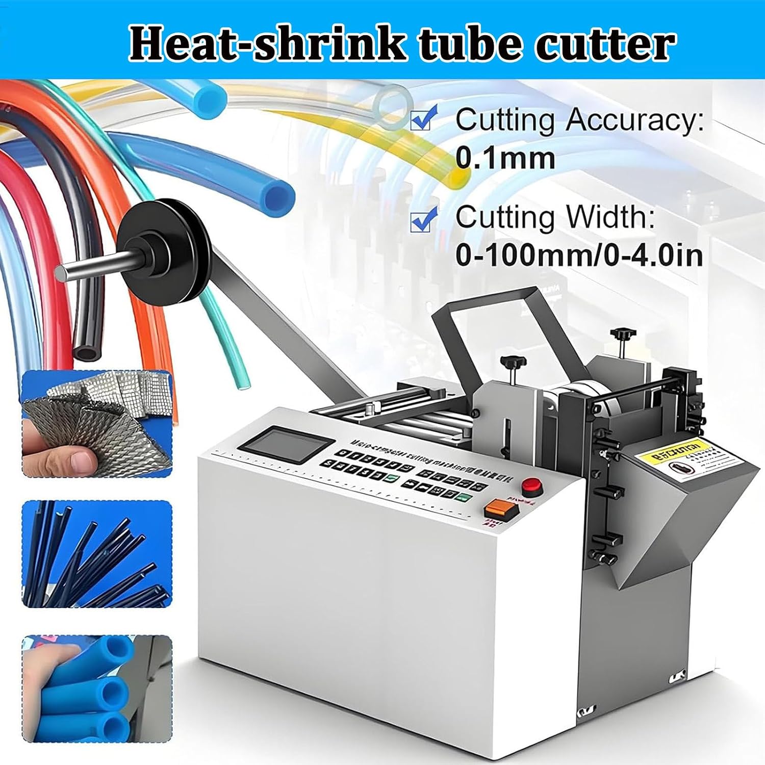 Cable Conduit Cutting Machine, Automatic Heat Shrink Tubing Cutting Machine, Precise and Efficient, Suitable for Rubber