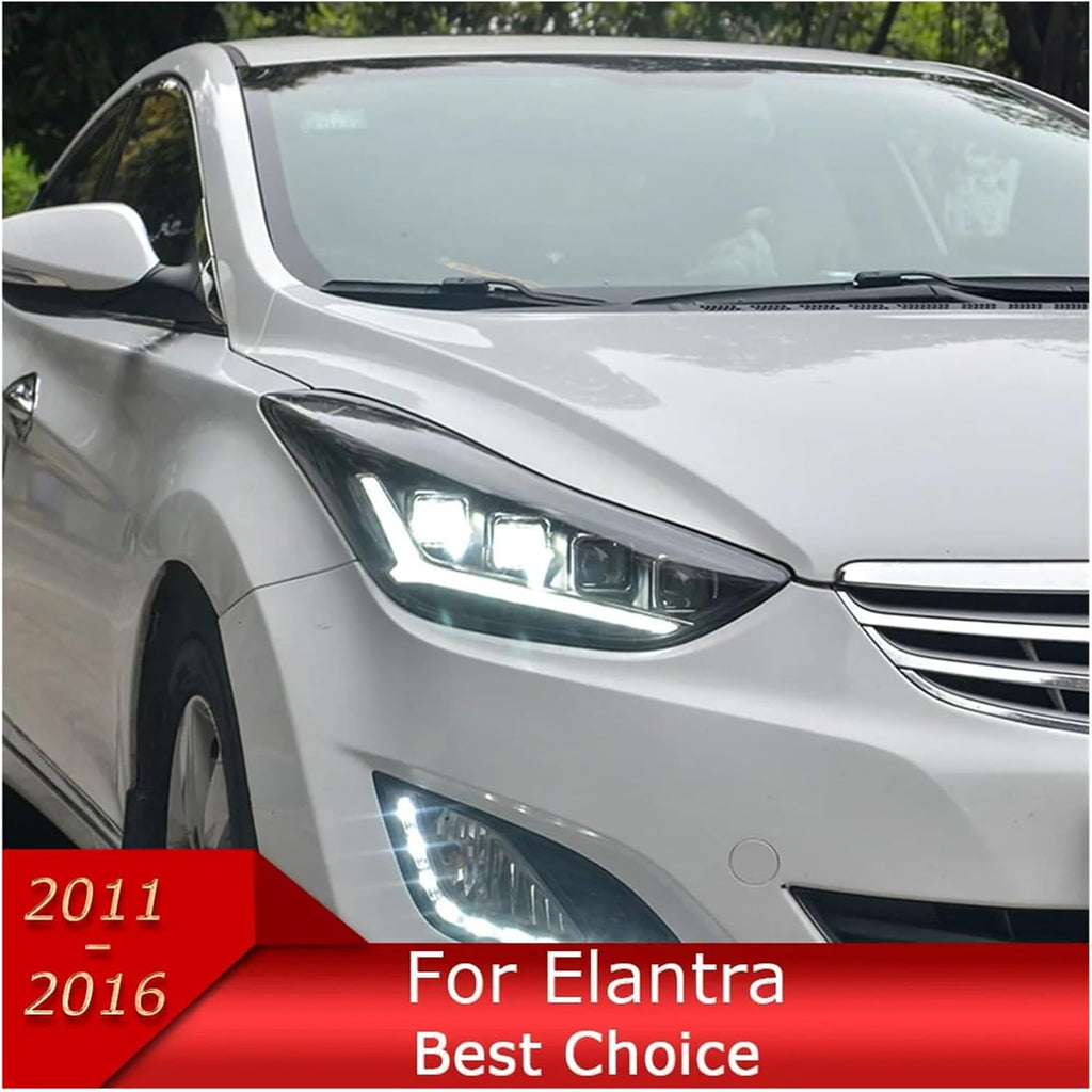 Car Lights Compatible With Elantra 2012-2016 LED Auto Headlights Assembly Century Version Projector 4 Lens Frontlight Accessories Upgrade