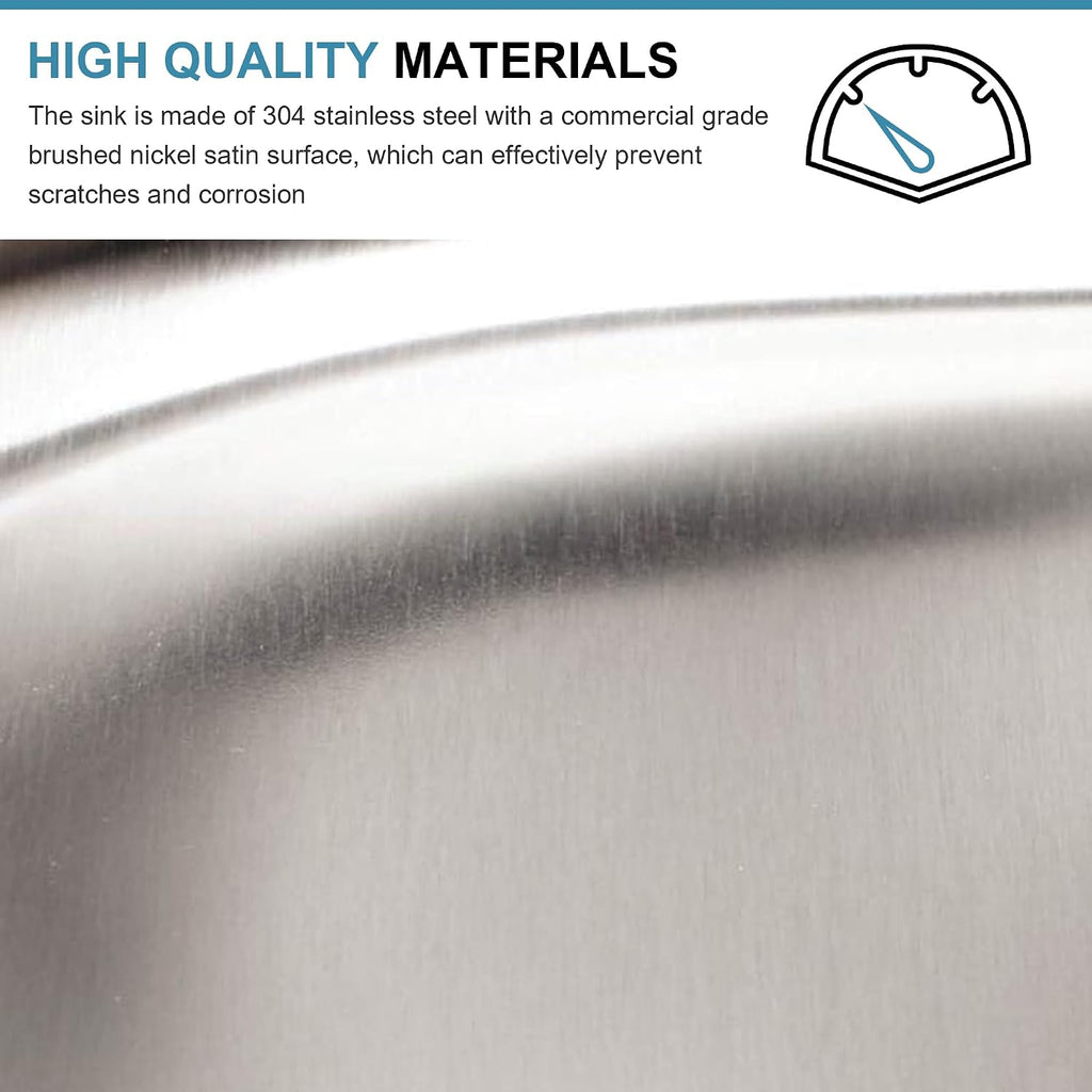 32 Inch Undermount Double Bowl Kitchen Sink, 18 Gauge 304 Stainless Steel 50/50 Kitchen Sinks with Strainer, 32' x 18' x 9'