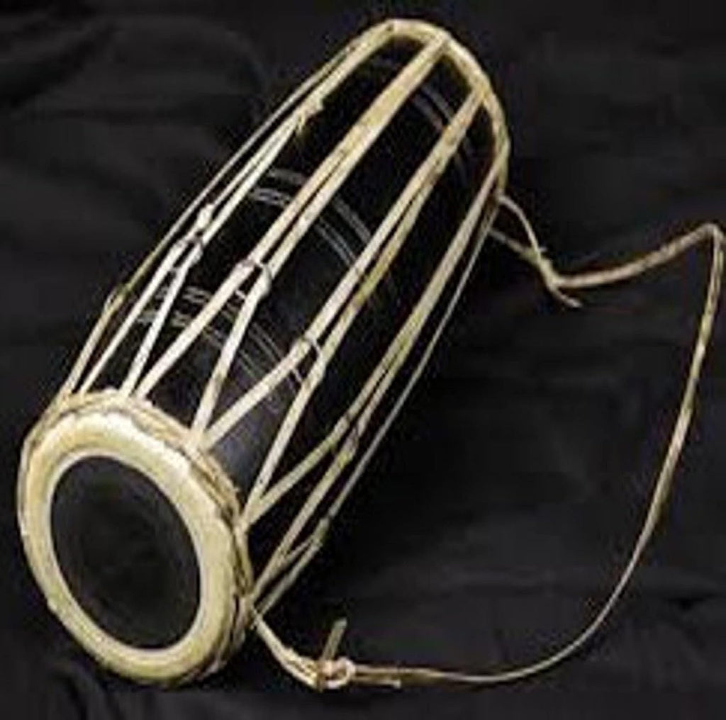 Madal 14' Large Black Medal Drum – Handcrafted Wooden Classical Nepali Tabla Drum with Strap – Traditional Folk Instrument for Festivals, Weddings & Cultural Events