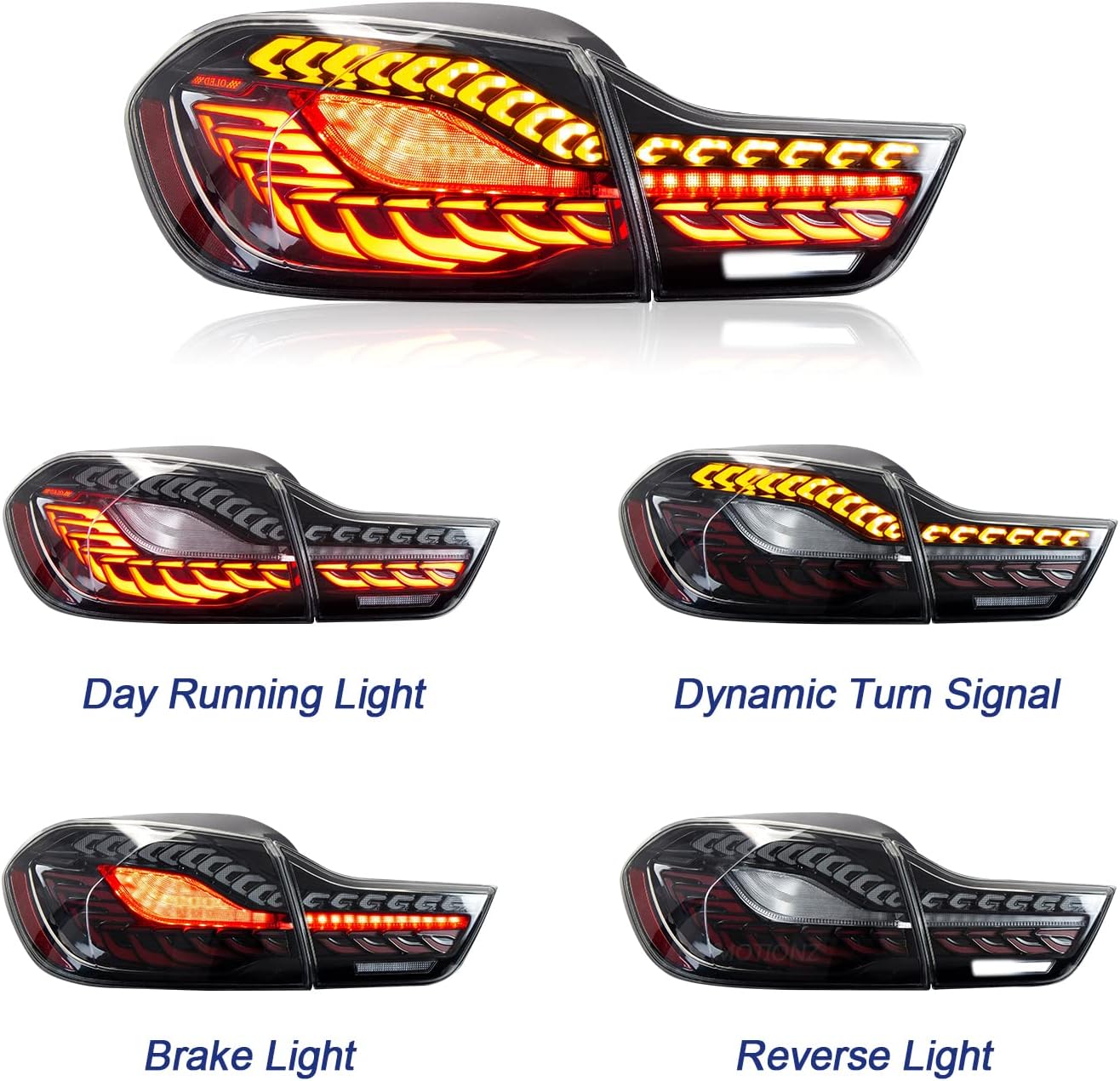 HCmotion Tail Lights For BMW 4 Series M4 F32 F33 F82 F36 F82 F83 Sedan/Convertible/Coupe 2014-2020, Rear Lamps With Start-up Animation & Sequential Indicator (Clear)