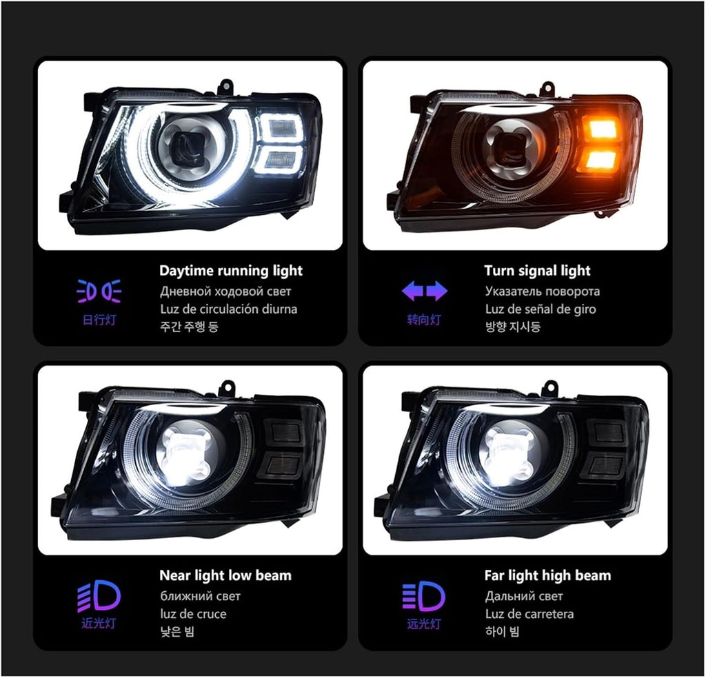 Car Lights Compatible With Patrol Y61 2005-2022 LED Auto Headlights Assembly Upgrade Defender Style Design Bifocal Lens Exterior Accessories