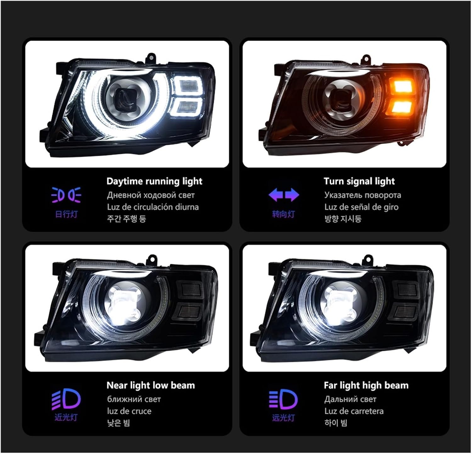 Car Lights Compatible With Patrol Y61 2005-2022 LED Auto Headlights Assembly Upgrade Defender Style Design Bifocal Lens Exterior Accessories