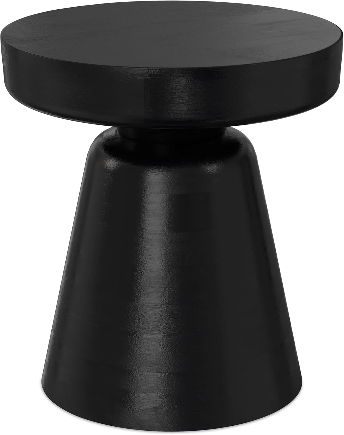 SIMPLIHOME Robbie Accent Table - 16 inch Wide Solid Mango Wood End Table in Black, Boho Contemporary Rustic Side Table for Living Room or Bedroom with Multipurpose Function, Assembled