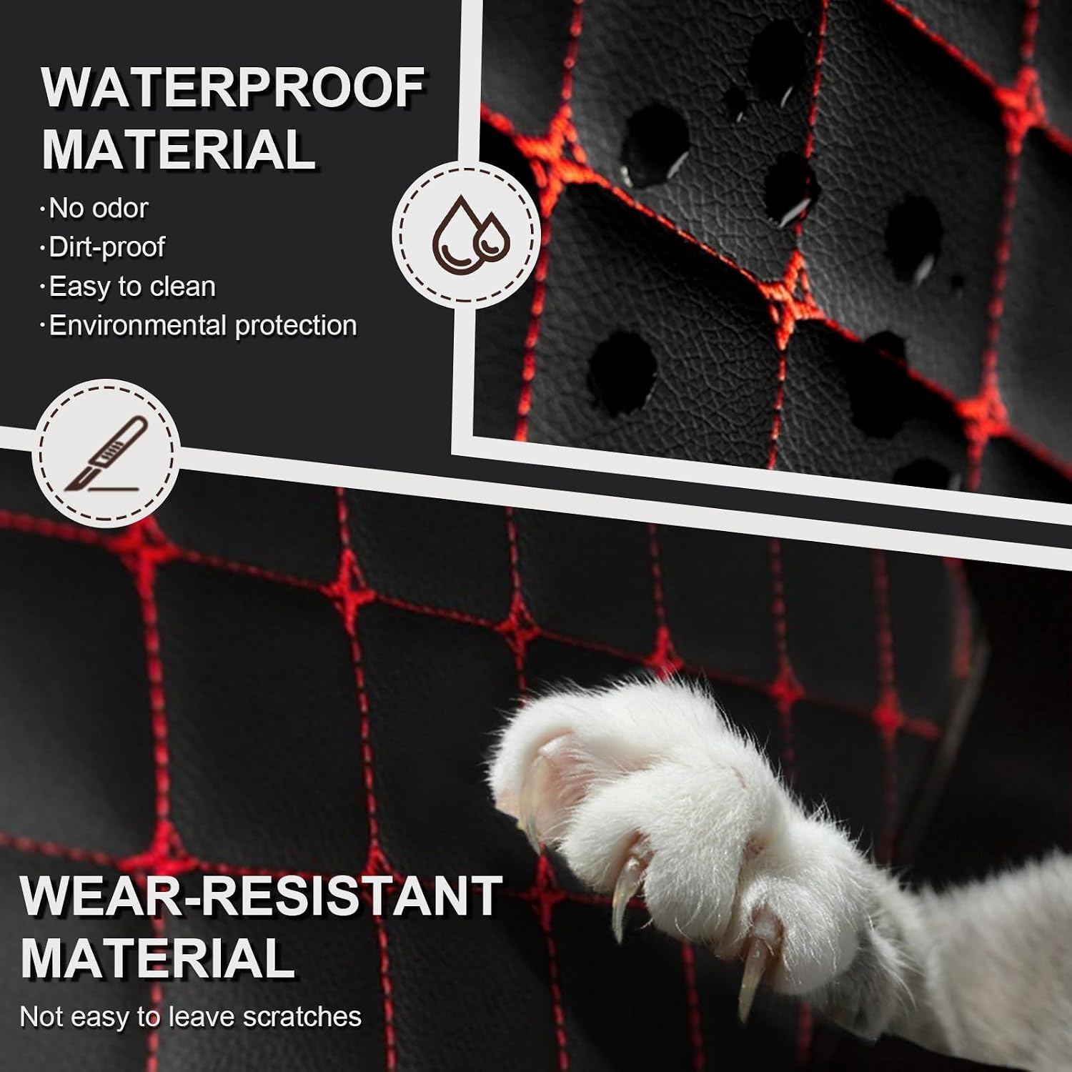 Car Floor Mats for Nissan Murano 2015-2019, Leather Luxury Floor Liner All Weather Protection Carpet. (Full Set/Cream Color)