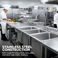 Premium Quality Stainless Steel Compartment Drop-In Sink for Kitchen, Laundry and Garage | Commercial Sink for Restaurant | NSF Certified (3 Bowl 10' x 14' x 10' No Faucet)