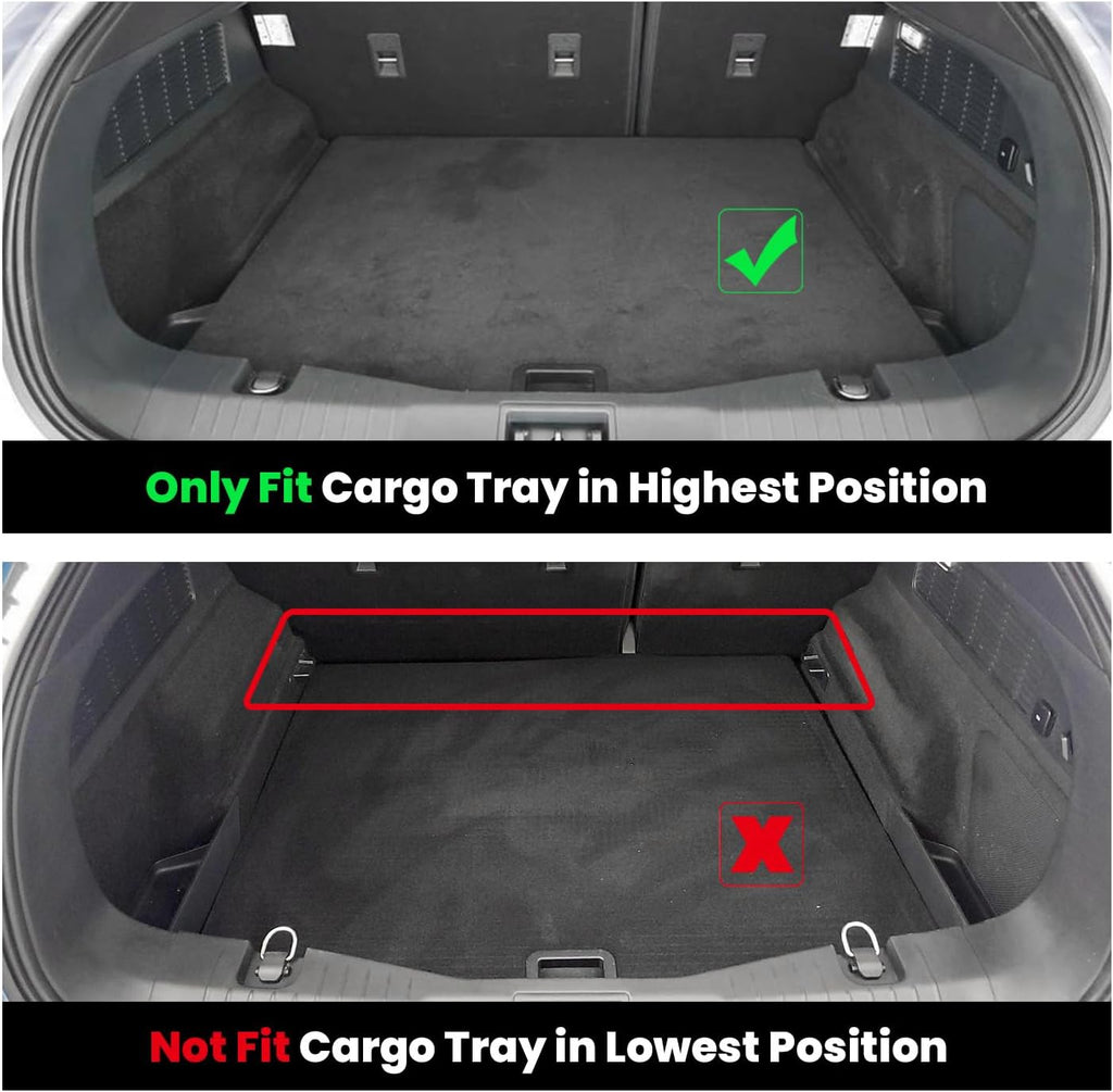 LASFIT Floor Mats and Trunk Mat for Ford Mustang Mach-E 2026 2025 2024 2023 2022 2021 (Cargo Floor in Top Position) All Weather TPE Car Liners, 1st & 2nd Row & Cargo Liner, 4pcs Black