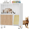 Dog Proof Cat Feeding Station, Metal Cat Feeding Station with Scratching Board, Raised Bowls for Indoor Cats, Elevated Food Bowls with Stand, Pet House Furniture (Metal White)