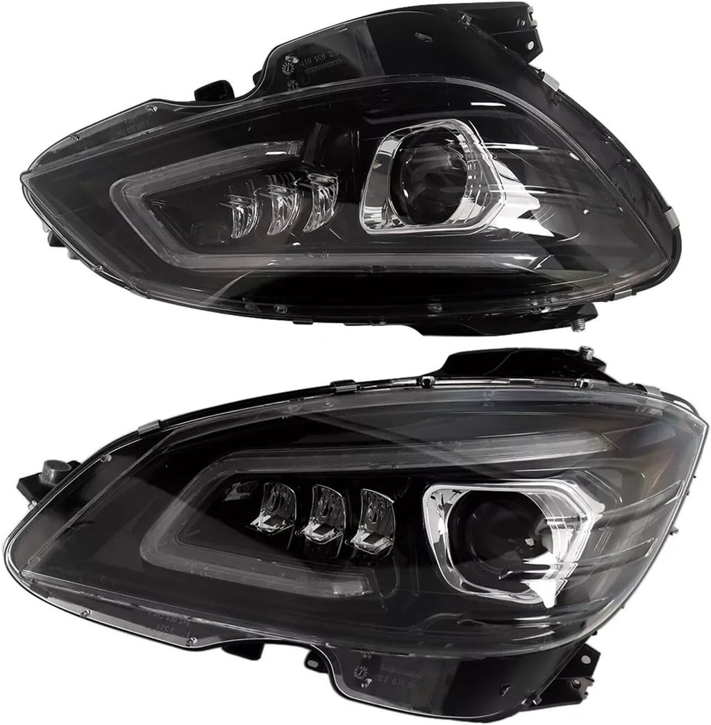 Car Lights Compatible With Mercedes Benz C Class S204 W204 2007-2011 Headlight Assembly Pair Front Headlights GT Style Headlamp Smoked
