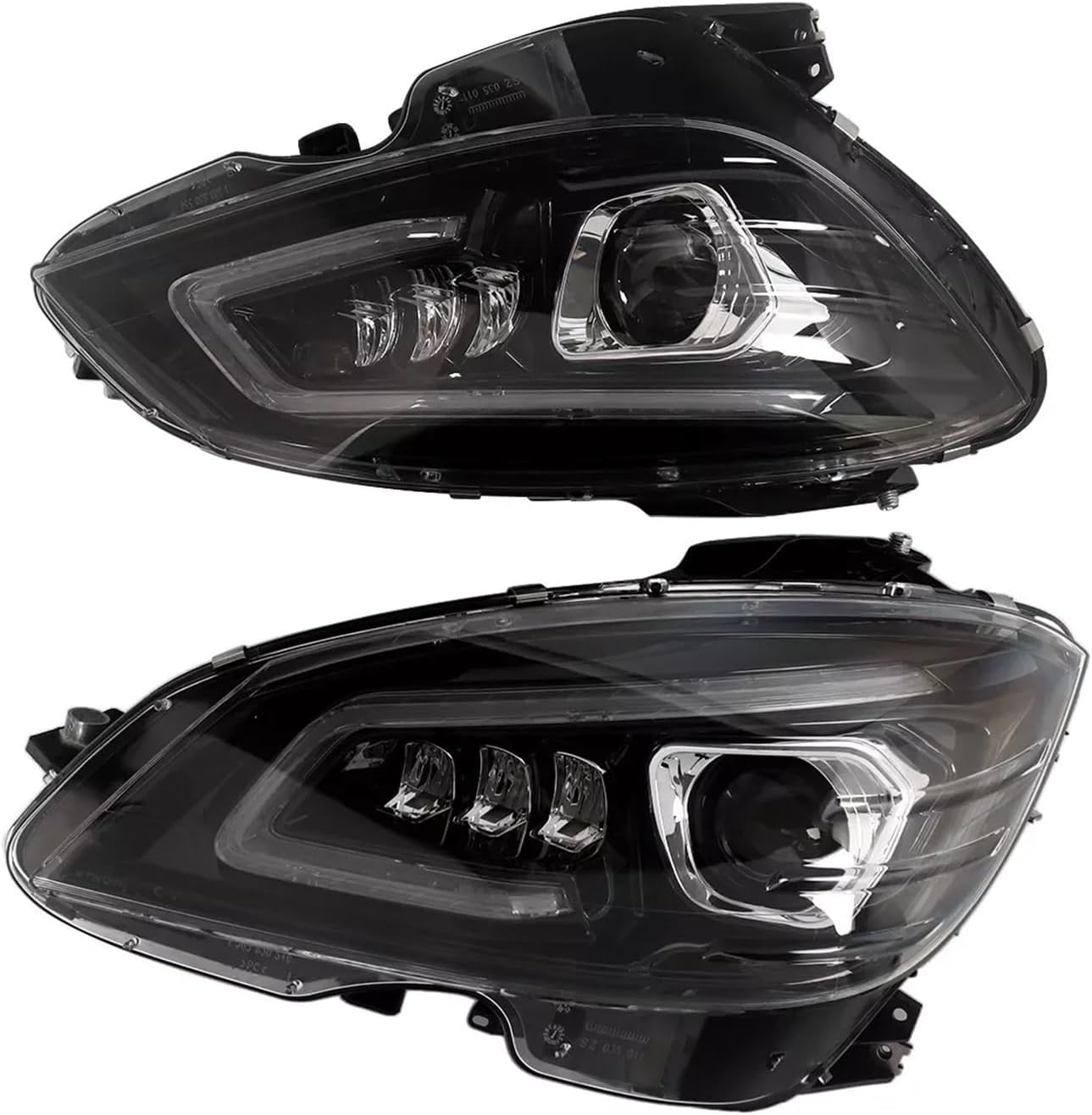 Car Lights Compatible With Mercedes Benz C Class S204 W204 2007-2011 Headlight Assembly Pair Front Headlights GT Style Headlamp Smoked