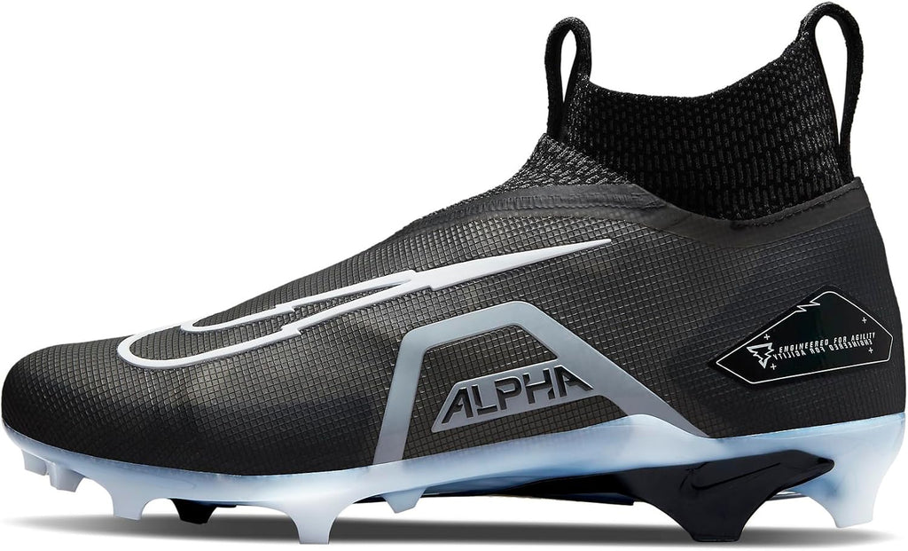 Nike Alpha Menace Elite 3 White/Particle Grey/Opti Yellow/Black Mens Football Cleat.