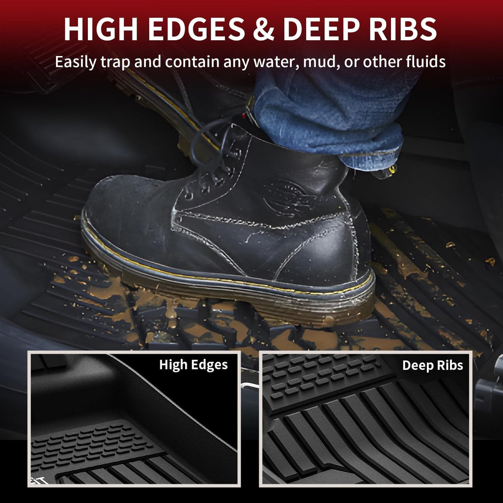 LASFIT Floor Mats for Range Rover Sport 2014-2022 (Not for Discovery/Evoque), TPE All Weather Custom Fit for Land Rover Sport Floor Liners 1st & 2nd Row Car Mats, Black, Easy to Clean