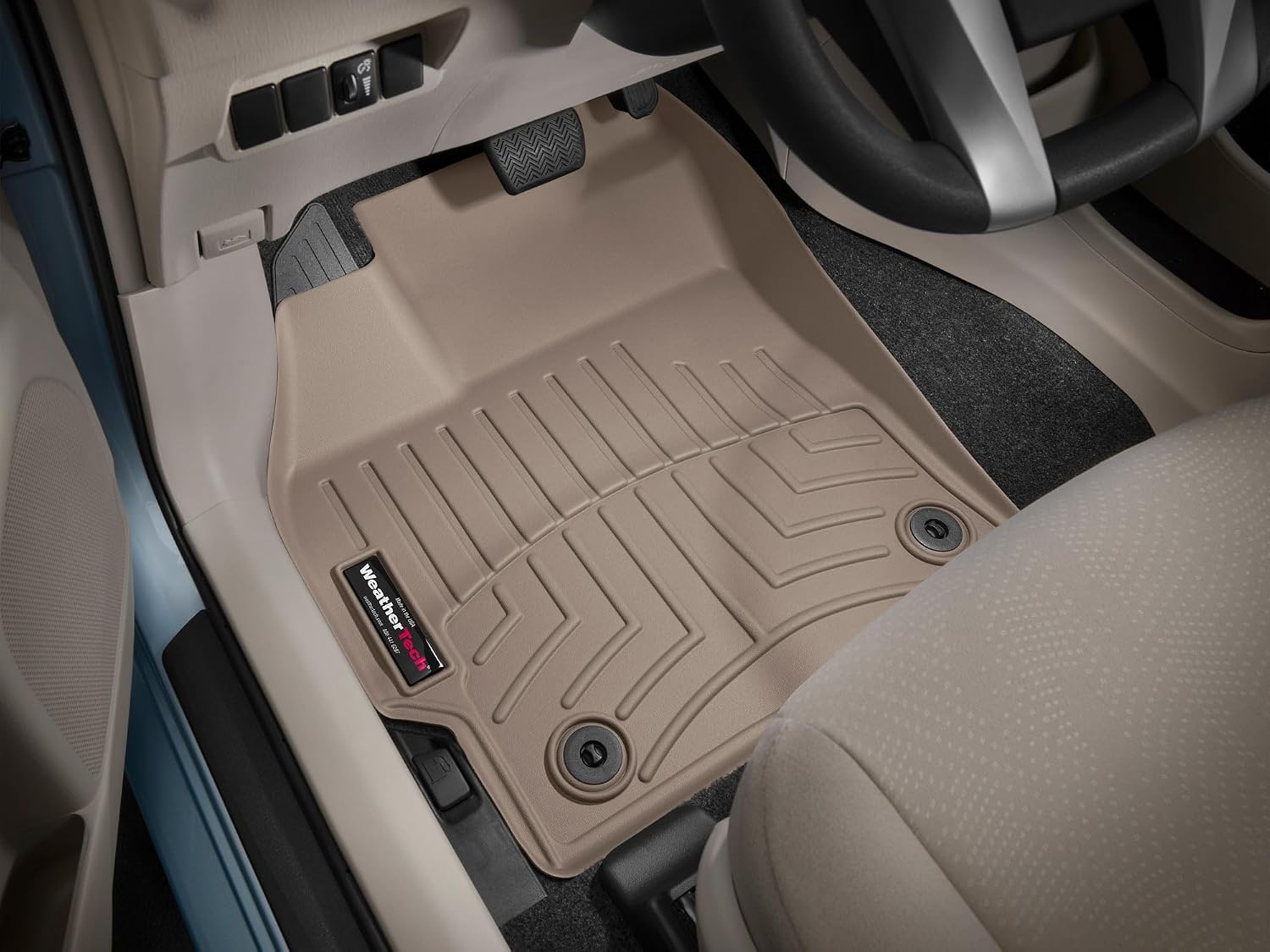 WeatherTech Custom Fit FloorLiners for Toyota Prius, Prius V - 1st Row (454271), Tan