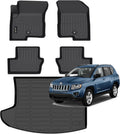 Jenofa-Floor Mats for 2007-2016 Jeep Compass for 2007-2016 Jeep Patriot for Dodge Caliber 2007-2012 Cargo Mat Car Mats All Weather Floor Liner Custom Fit Automotive Waterproof Full Set Accessories