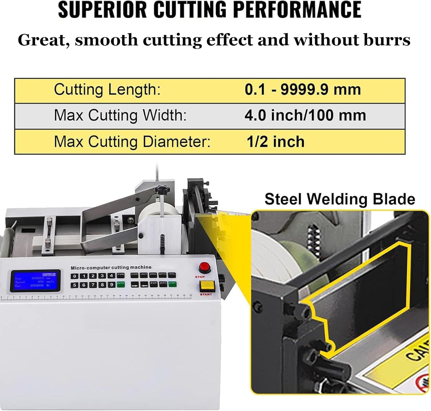 Fully Automatic Heat-Shrink Tube Micro-Computer Cutting Machine 600W Electric Tube Cable Pipe Cutter with Micro Computer Control, Cutting Accuracy 0.1Mm, for Sleeve Rubber/Plastic Tube