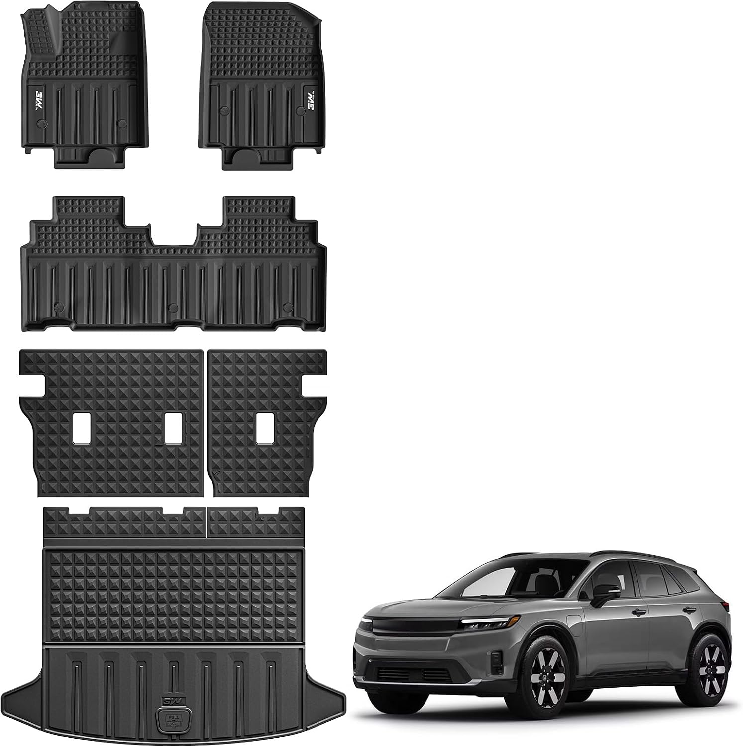 3W Floor Mats & Cargo Liner for 2024 2025 2026 Honda Prologue & Chevrolet Blazer EV, All Weather Protection Car Mats with Backrest Mat, Back Seat Cover Protector for 2025 Prologue Accessories, Black
