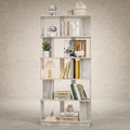 5-Tier Tall Bookshelf, Narrow Wood Bookcase, Light Gray | 64.56' freestanding open display shelf for books, décor, and storage in living rooms, bedrooms, or home offices
