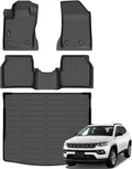 Jenofa-Car Floor Mats for Jeep Compass 2017-2026 All Weather Floor Mats Set Custom for Jeep Compass Full Set Waterproof Durable Floor Liners Car Mat for Compass Accessories 2025