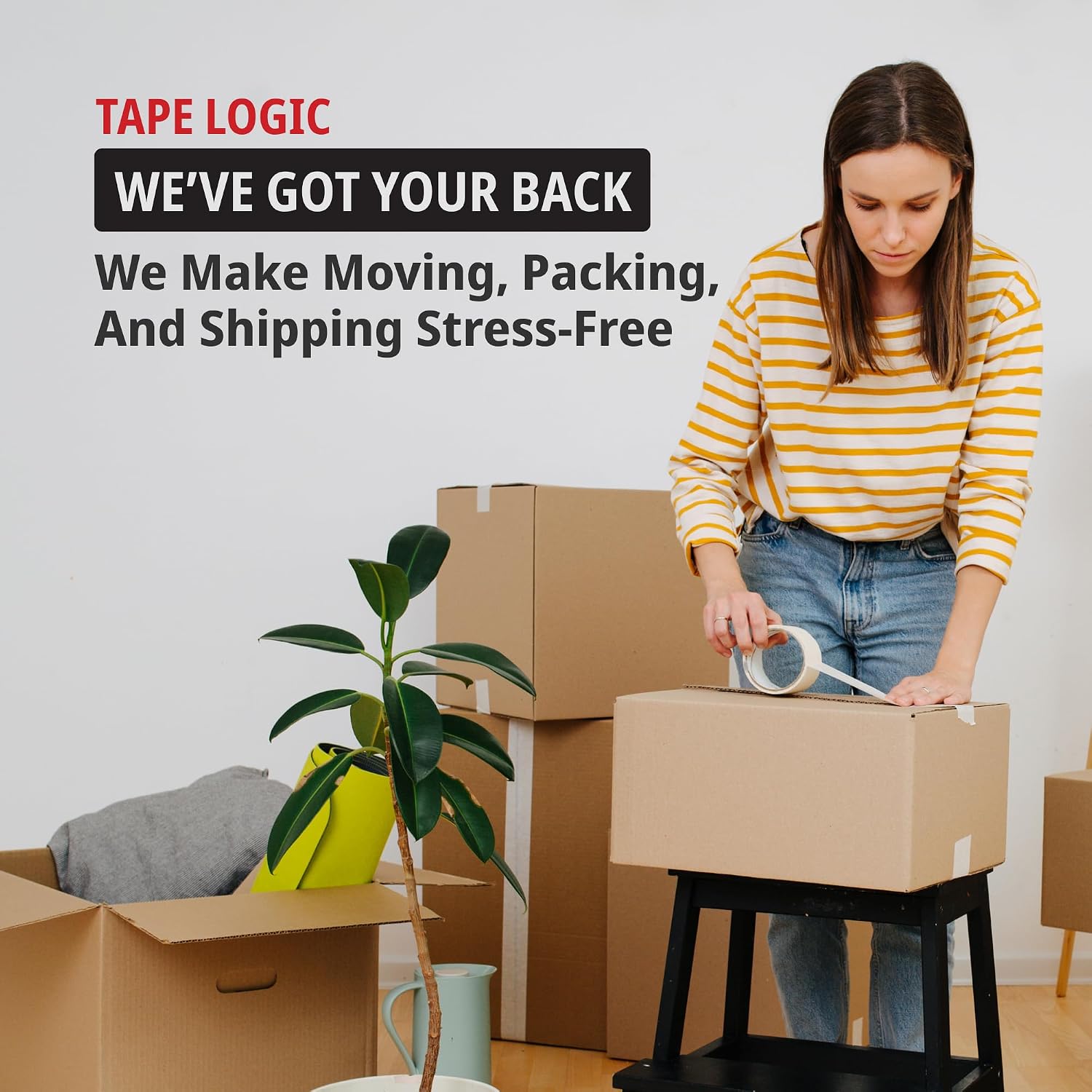 TAPE LOGIC 2' x 110 yds Acrylic Packing Tape 2.6 Mil, Clear (36-Pack) Heavy Duty Packing Tape Rolls for Sealing Boxes at Home, Warehouse, & Office, Supplies for Packaging, Shipping, Moving