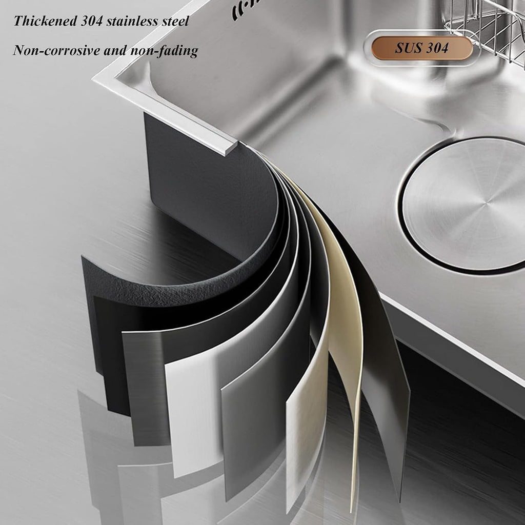 304 Stainless Steel Single Bowl Kitchen Sinks, Rectangular Handmade Large Kitchen Sink with Faucet Combo and Hanging Basket, 3 Holes Available, Silver,68 * (