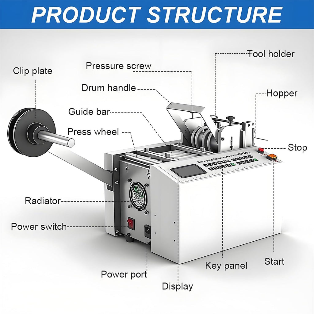 Fully Automatic Heat-Shrink Tube Micro-Computer Cutting Machine Electric Tube Cable Pipe Cutter with Micro Computer Control, Cutting Accuracy 0.1Mm, For Sleeve Rubber/Plastic Tube