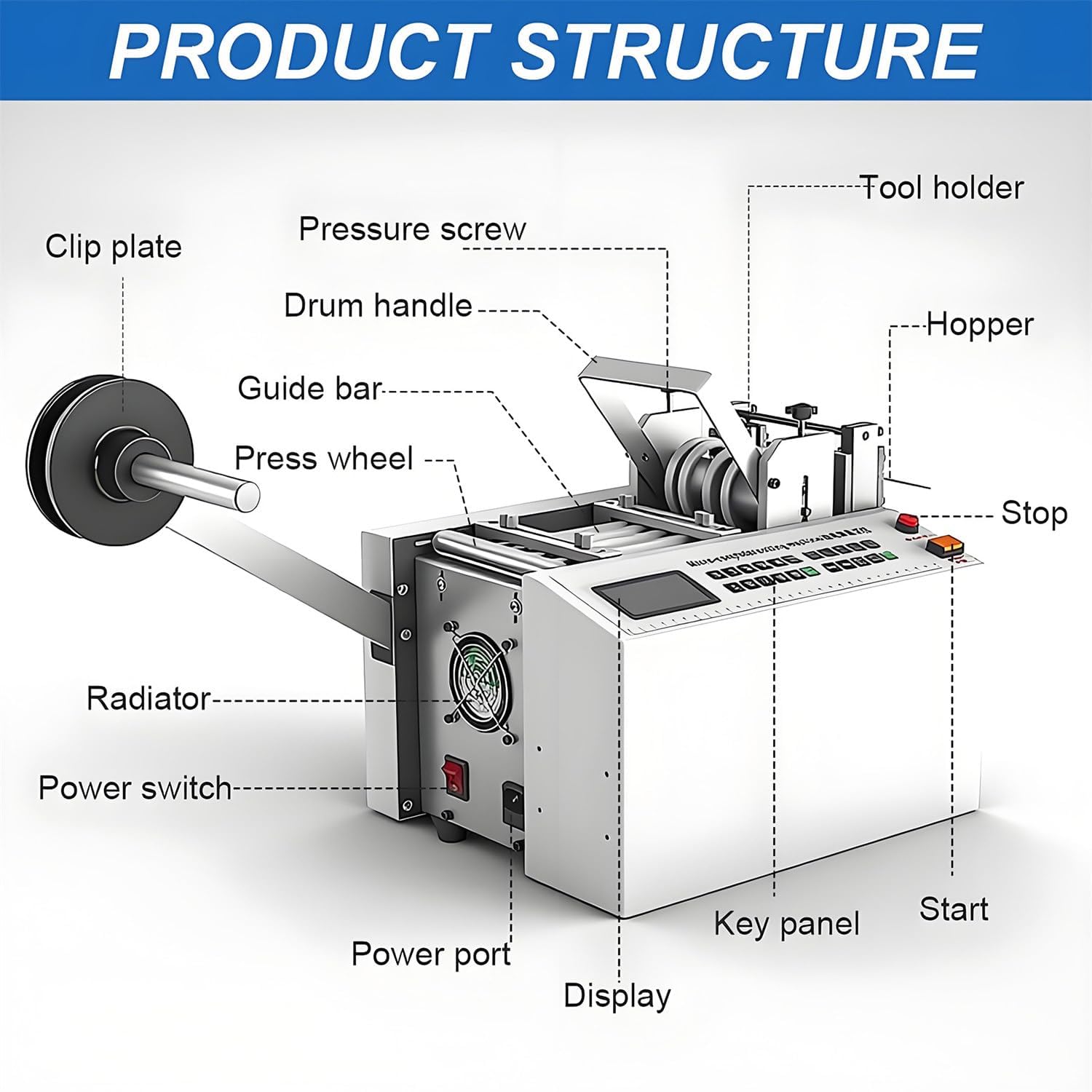 Fully Automatic Heat-Shrink Tube Micro-Computer Cutting Machine Electric Tube Cable Pipe Cutter with Micro Computer Control, Cutting Accuracy 0.1Mm, For Sleeve Rubber/Plastic Tube