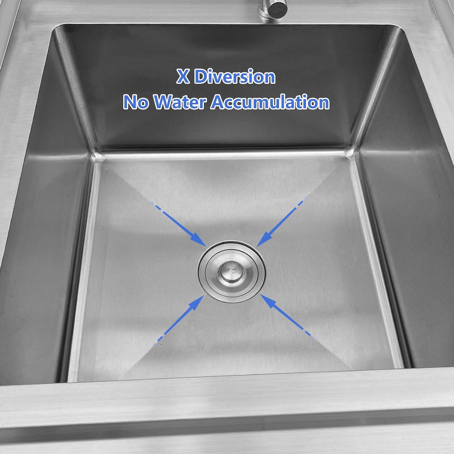 3-Compartment Commercial Stainless Steel Sink, Freestanding Triple Bowl Kitchen Sink, 59' L x 23.6' W x 31.5' H