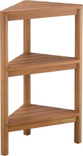 Fully Assembled Teak Corner Bath Shower Storage Stand, Corner Shelves, Shower Caddy 26.5'