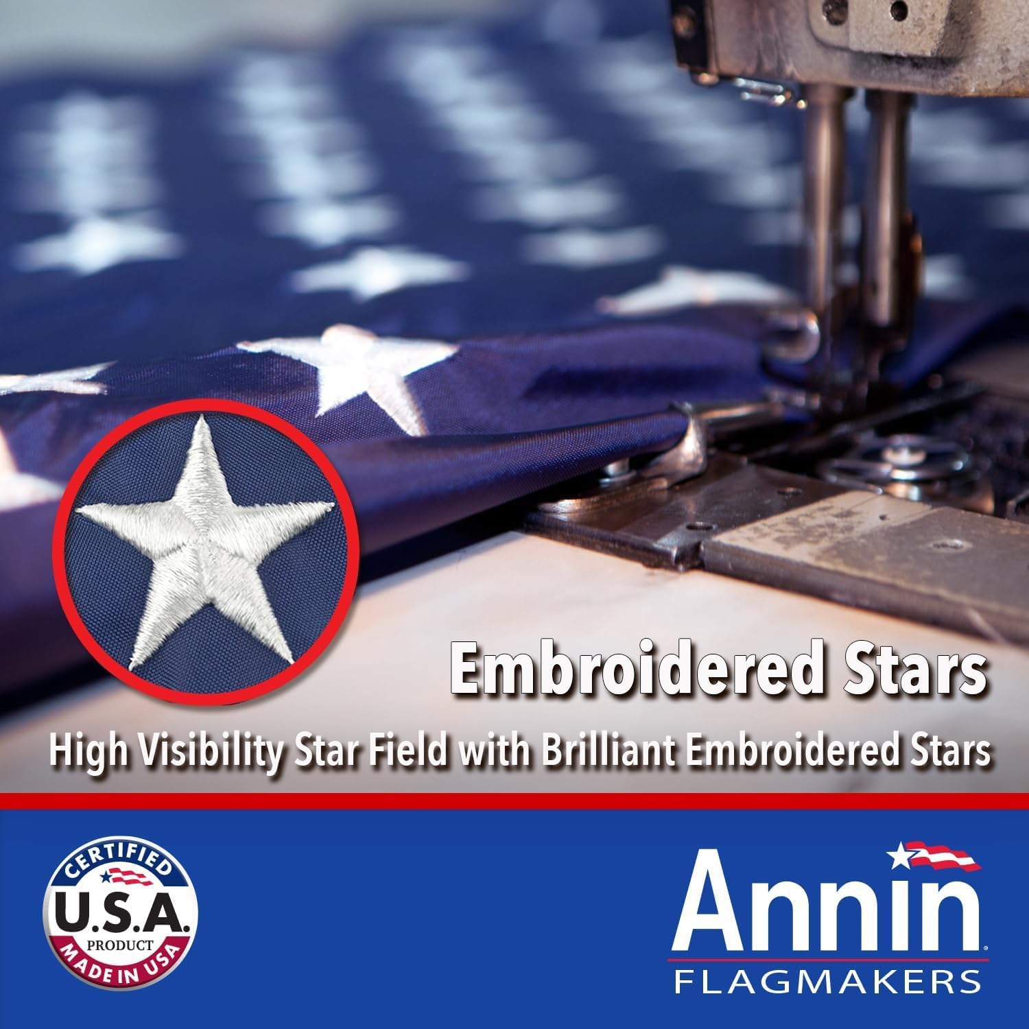 Annin Flagmakers (2750) Tough-Tex American Flag, Made in USA, 8 x 12 Feet, Polyester