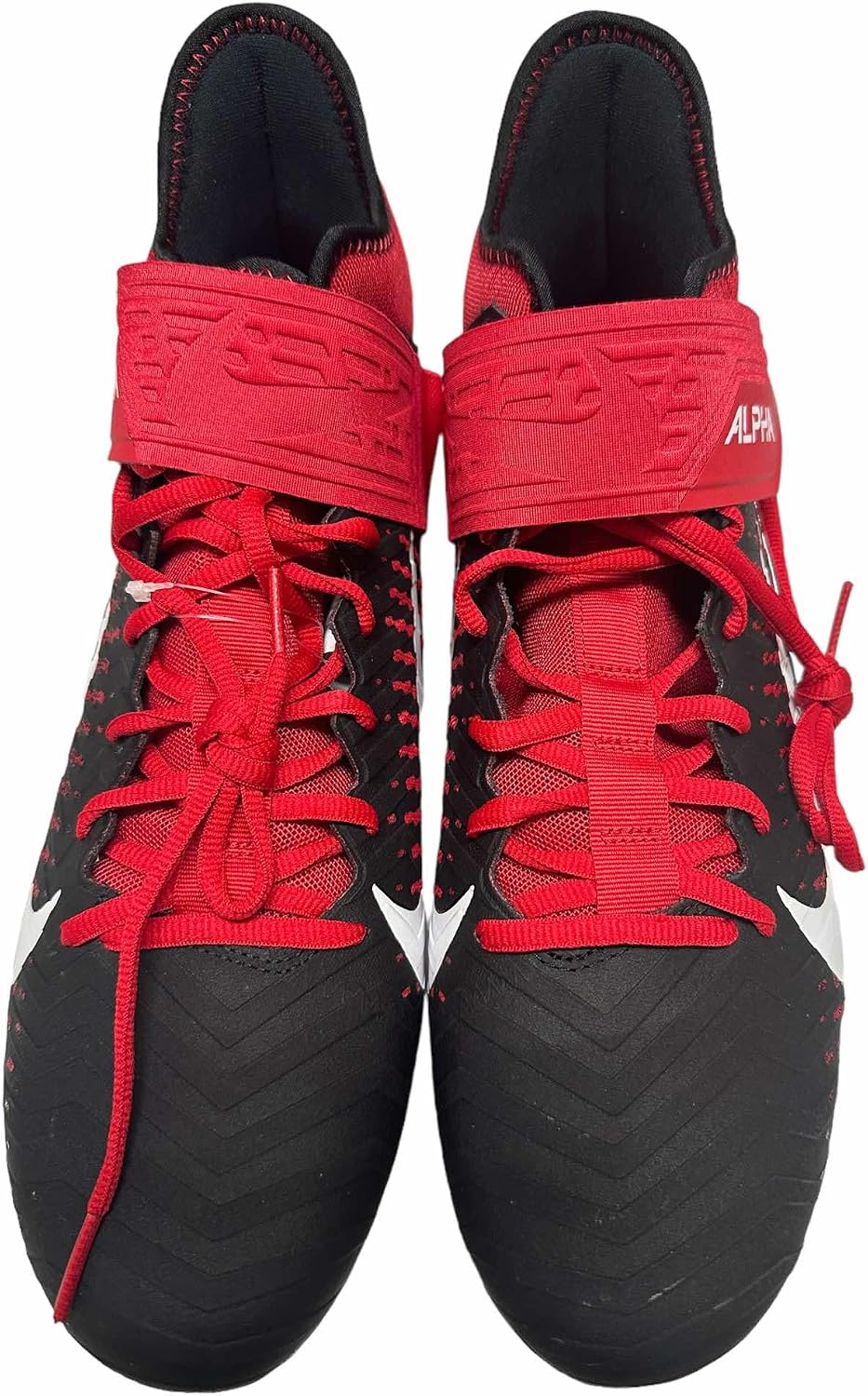 Nike Men's Alpha Menace Pro2 Mid Football Cleats Shoes #BV3945-600 Black/Red/White - Size Men's 12