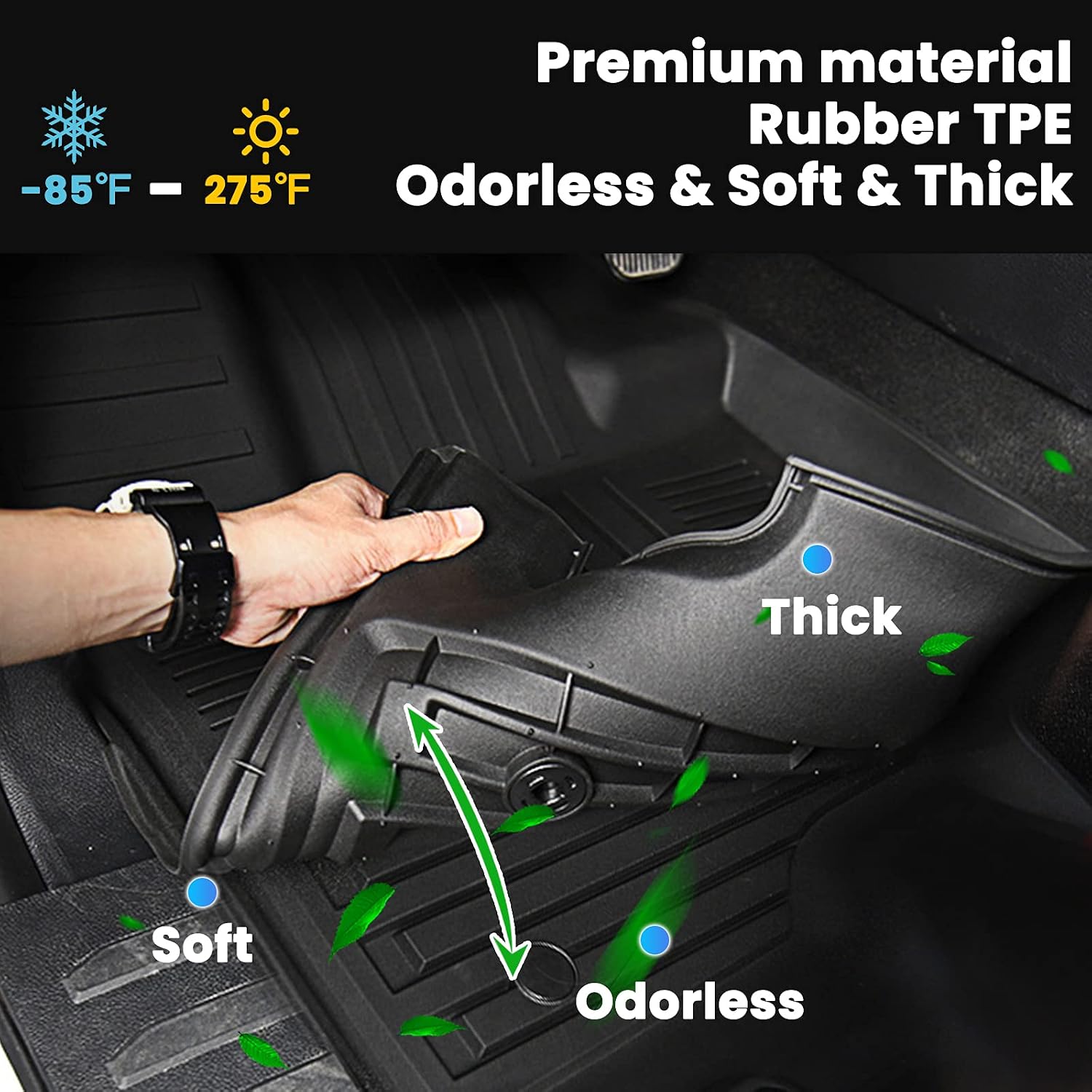 AUXKO All Weather Floor Mats Cargo Mat Rear Back Seat Protector Fits for Kia Sorento Gasoline 2021-2025 2026 TPE Liner Sorento Gasoline Accessoires Odorless Anti-Slip Black