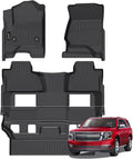 Jenofa-Floor Mats for Chevy Tahoe & GMC Yukon (Not XL) 2015-2020 Bucket Seat (Not Bench Seat) Floor Liner Waterproof Durable TPE Rubber All Weather Mats Custom Fit Car Mat for Tahoe Accessories Black