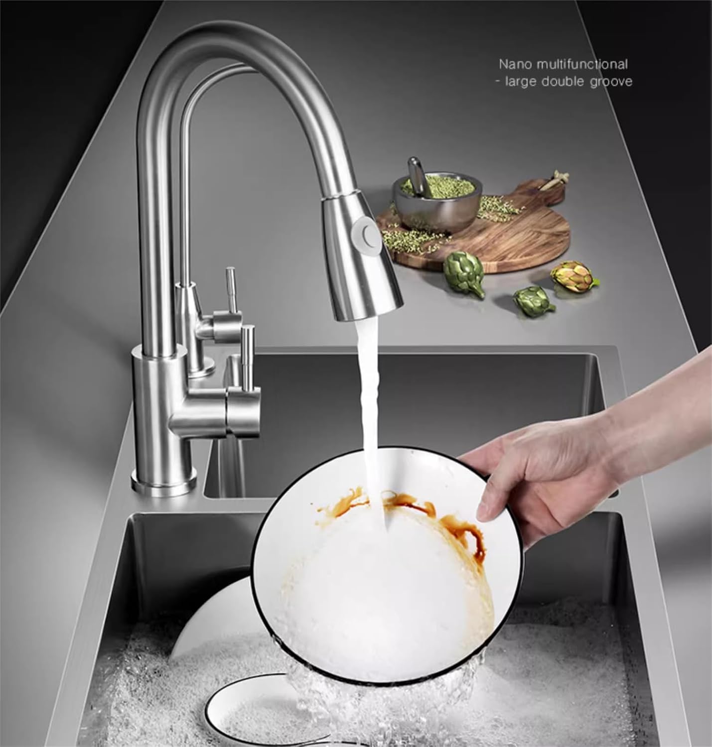 Black Double Bowl Kitchen Sink, Drop ln 30.7x16.9In Nano-Coated Stainless Steel Topmount Bar Kitchen Sink with Drain and Overflow